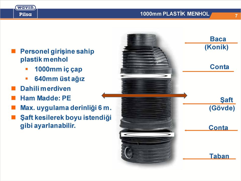 Madde: PE Max. uygulama derinliği 6 m.