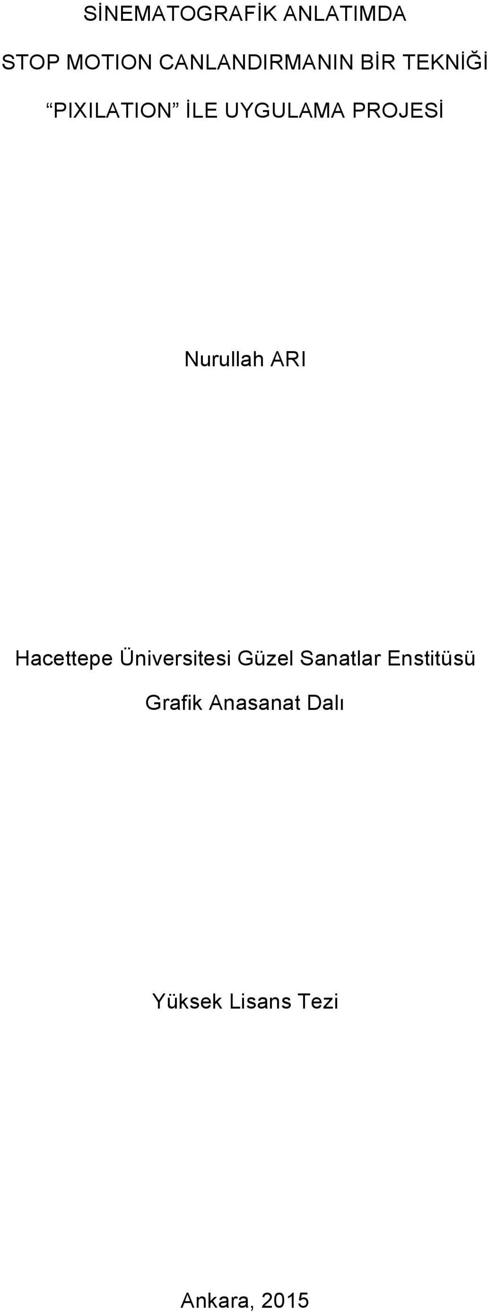 ARI Hacettepe Üniversitesi Güzel Sanatlar Enstitüsü