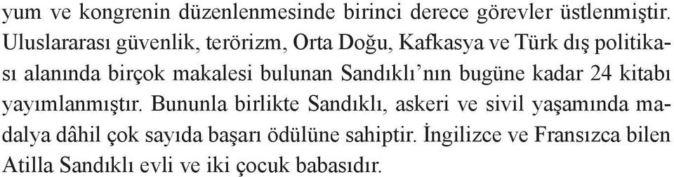 bulunan Sandıklı nın bugüne kadar 24 kitabı yayımlanmıştır.