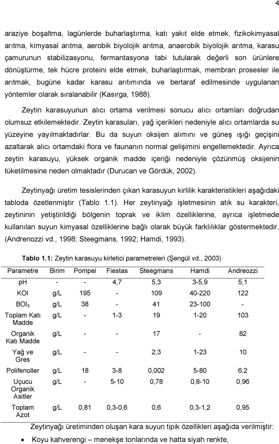 uygulanan yöntemler olarak sıralanabilir (Kasırga, 1988). Zeytin karasuyunun alıcı ortama verilmesi sonucu alıcı ortamları doğrudan olumsuz etkilemektedir.