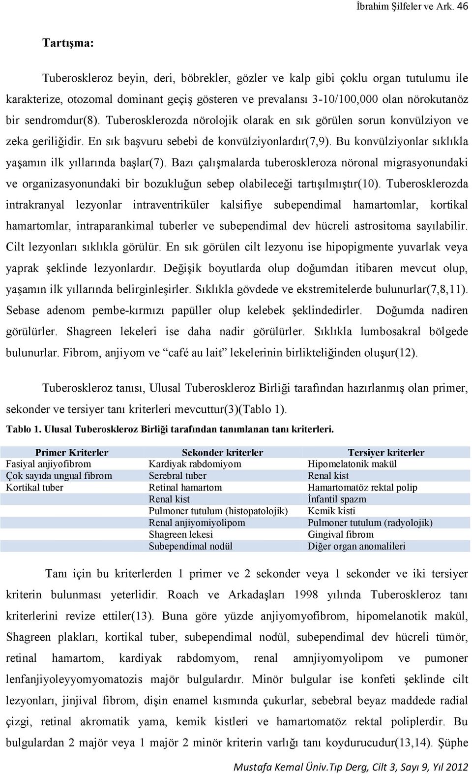 sendromdur(8). Tuberosklerozda nörolojik olarak en sık görülen sorun konvülziyon ve zeka geriliğidir. En sık başvuru sebebi de konvülziyonlardır(7,9).