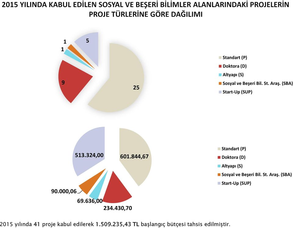 844,67 Standart (P) Doktora (D) Altyapı (S) Sosyal ve Beşeri Bil. St. Araş.