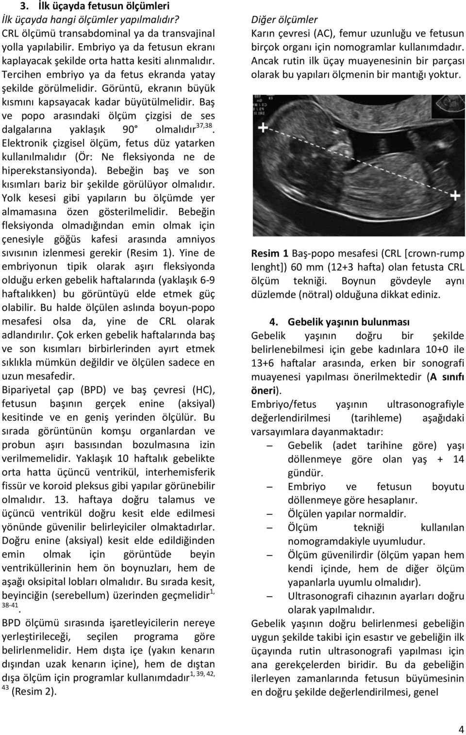 Görüntü, ekranın büyük kısmını kapsayacak kadar büyütülmelidir. Baş ve popo arasındaki ölçüm çizgisi de ses dalgalarına yaklaşık 90 olmalıdır 37,38.