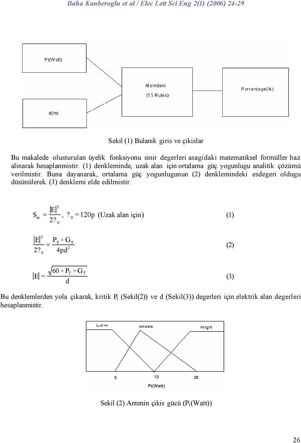 Buna dayanarak, ortalama güç yogunlugunun (2) denklemindeki esdegeri oldugu düsünülerek. (3) denklemi elde edilmistir. 2 S av =,? =120p 2?