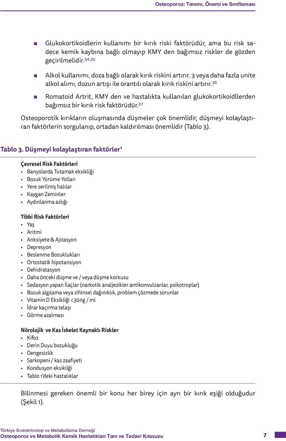 36 Romatoid Artrit, KMY den ve hastalıkta kullanılan glukokortikoidllerden bağımsız bir kırık risk faktörüdür.