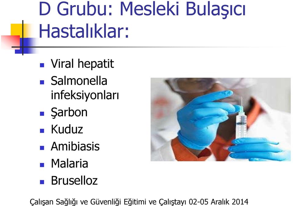 Amibiasis Malaria Bruselloz Çalışan Sağlığı ve