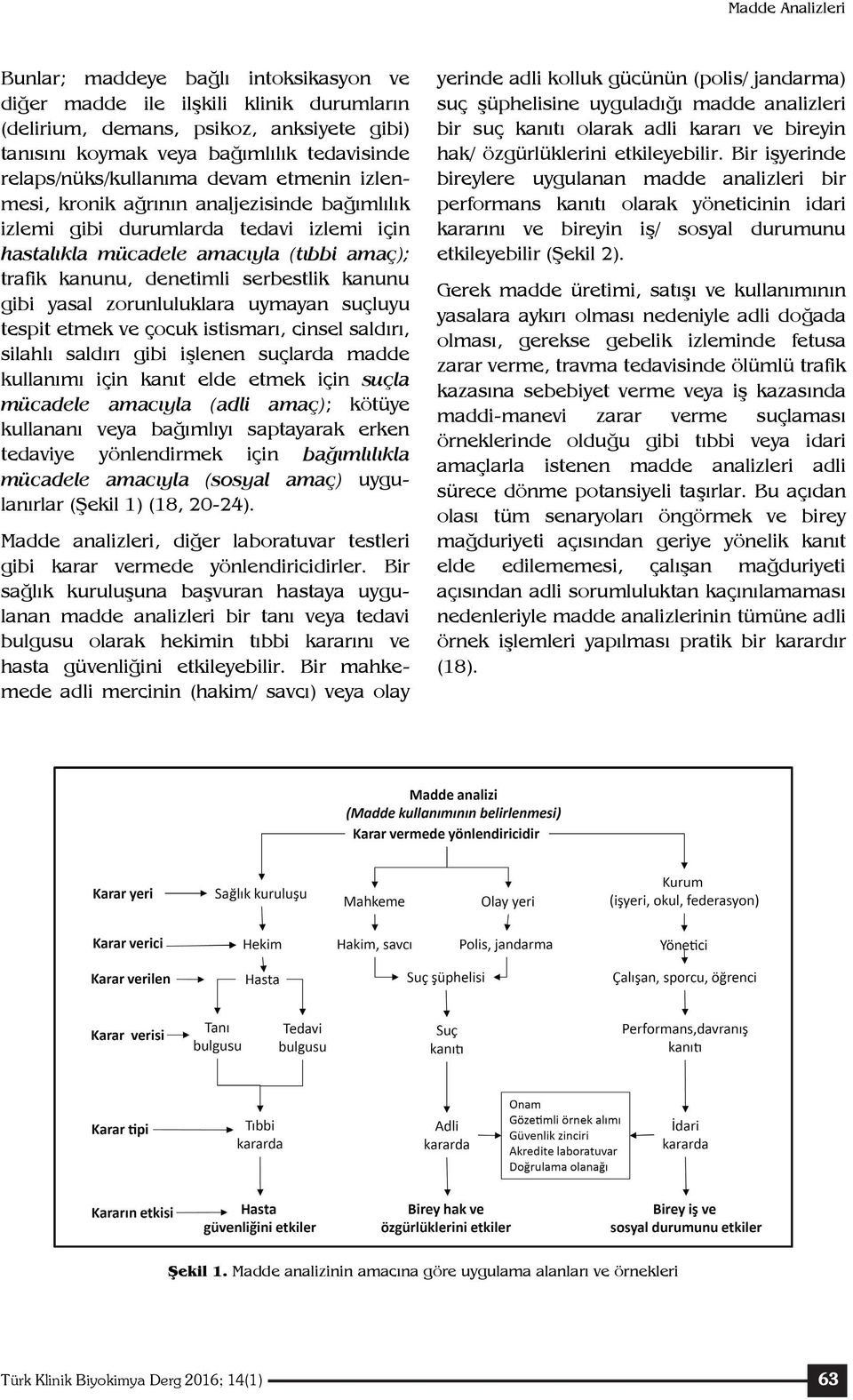 serbestlik kanunu gibi yasal zorunluluklara uymayan suçluyu tespit etmek ve çocuk istismarı, cinsel saldırı, silahlı saldırı gibi işlenen suçlarda madde kullanımı için kanıt elde etmek için suçla