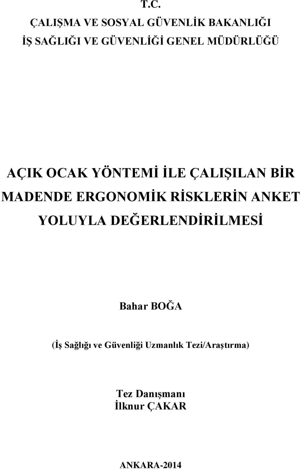 RİSKLERİN ANKET YOLUYLA DEĞERLENDİRİLMESİ Bahar BOĞA (İş Sağlığı ve