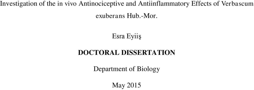 Effects of Verbascum exuberans Hub.-Mor.