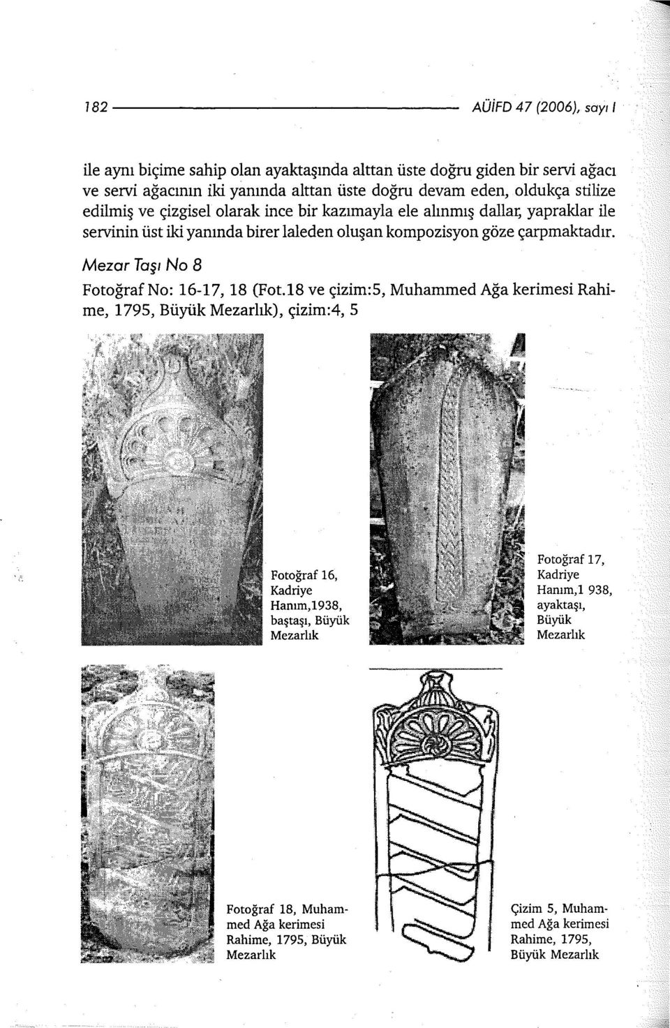 kompozisyon göze çarpmaktadır. Mezar Taşı No 8 Fotoğraf No: 16-17, 18 (Fot.