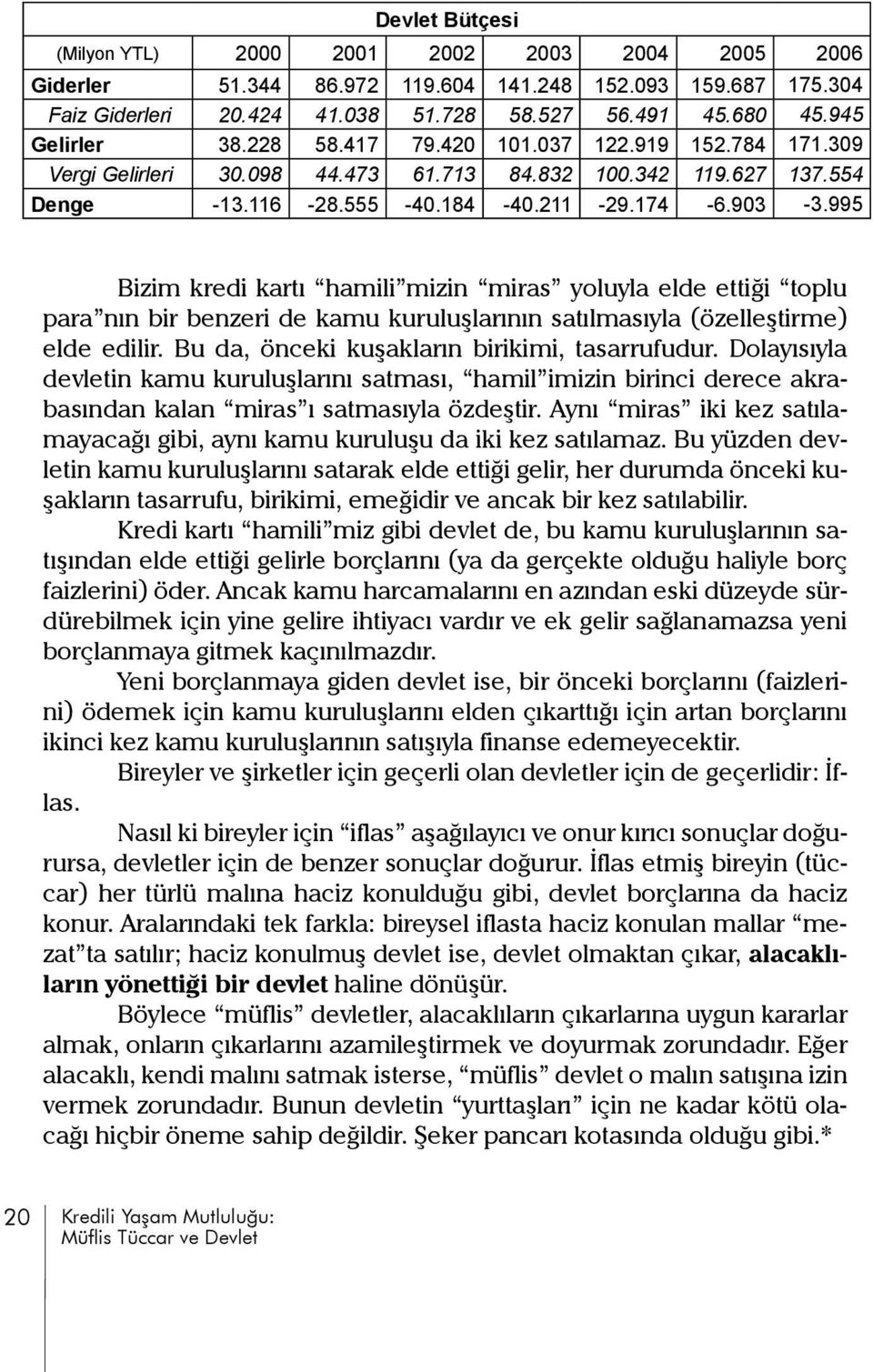 995 Bizim kredi kartı hamili mizin miras yoluyla elde ettiği toplu para nın bir benzeri de kamu kuruluşlarının satılmasıyla (özelleştirme) elde edilir. Bu da, önceki kuşakların birikimi, tasarrufudur.