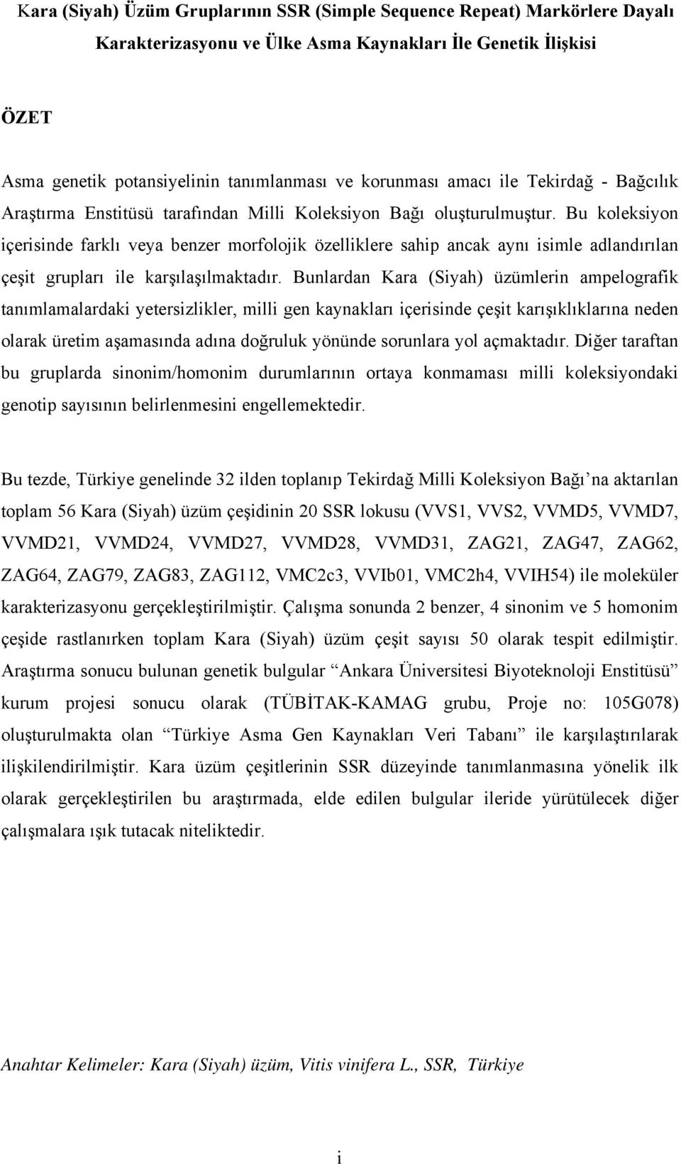 Bu koleksiyon içerisinde farklı veya benzer morfolojik özelliklere sahip ancak aynı isimle adlandırılan çeşit grupları ile karşılaşılmaktadır.