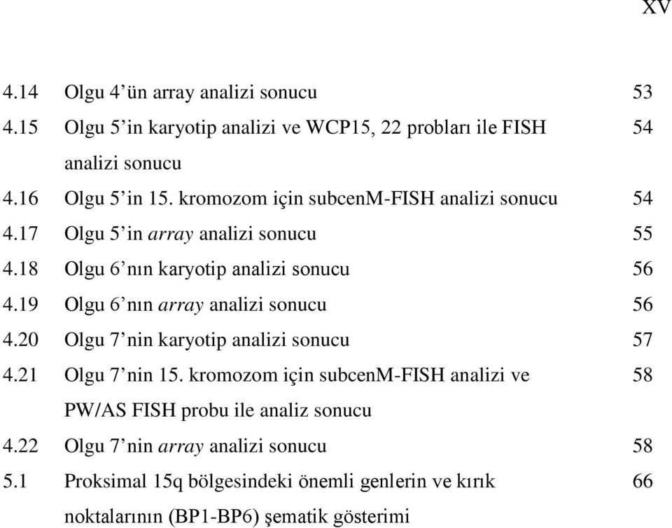 19 Olgu 6 nın array analizi sonucu 56 4.20 Olgu 7 nin karyotip analizi sonucu 57 4.21 Olgu 7 nin 15.