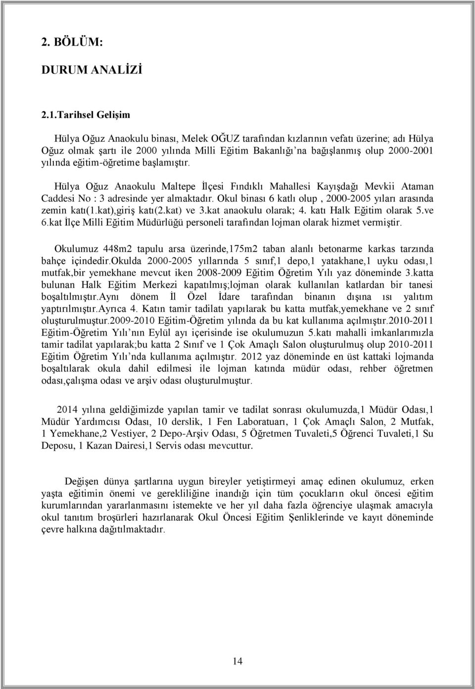 eğitim-öğretime başlamıştır. Hülya Oğuz Anaokulu Maltepe İlçesi Fındıklı Mahallesi Kayışdağı Mevkii Ataman Caddesi No : 3 adresinde yer almaktadır.