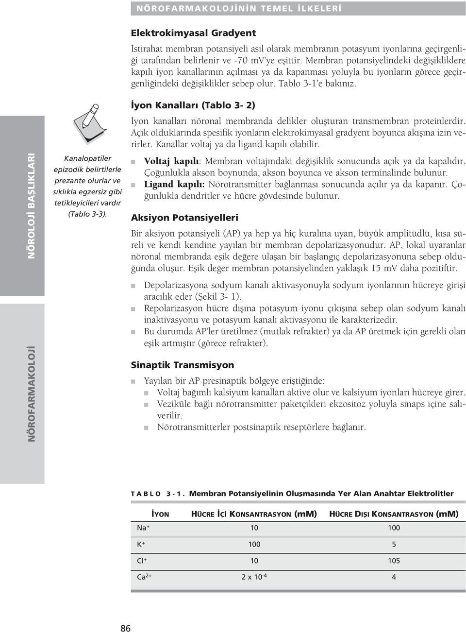 NÖROLOJ BAfiLIKLARI NÖROFARMAKOLOJ Kaalopatiler epizodik belirtilerle prezate olurlar ve s kl kla egzersiz gibi tetikleyicileri vard r (Tablo 3-3).