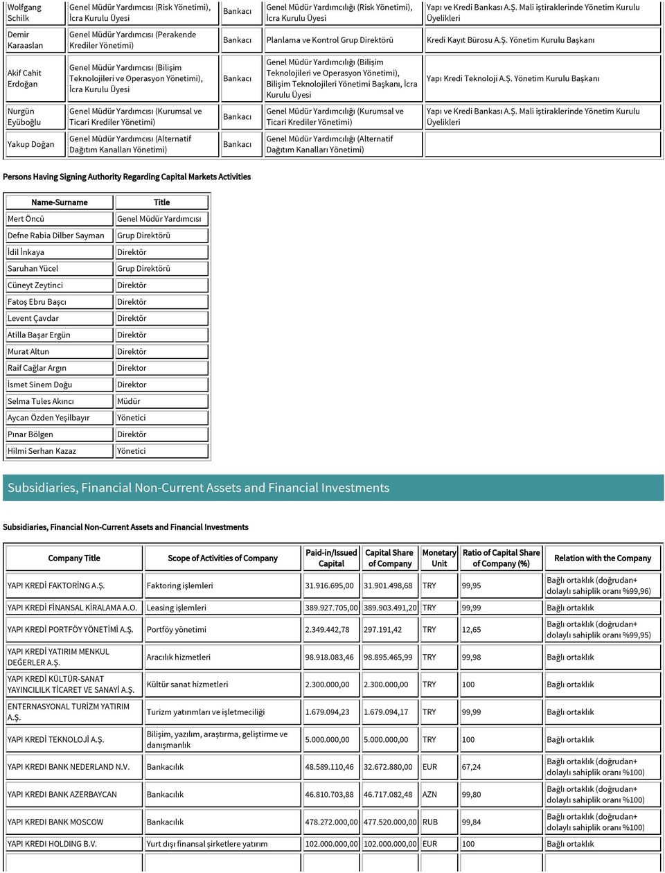 Müdür Yardımcılığı (Risk Yönetimi), İcra Kurulu Planlama ve Kontrol Grup ü Kayıt Bürosu A.Ş.