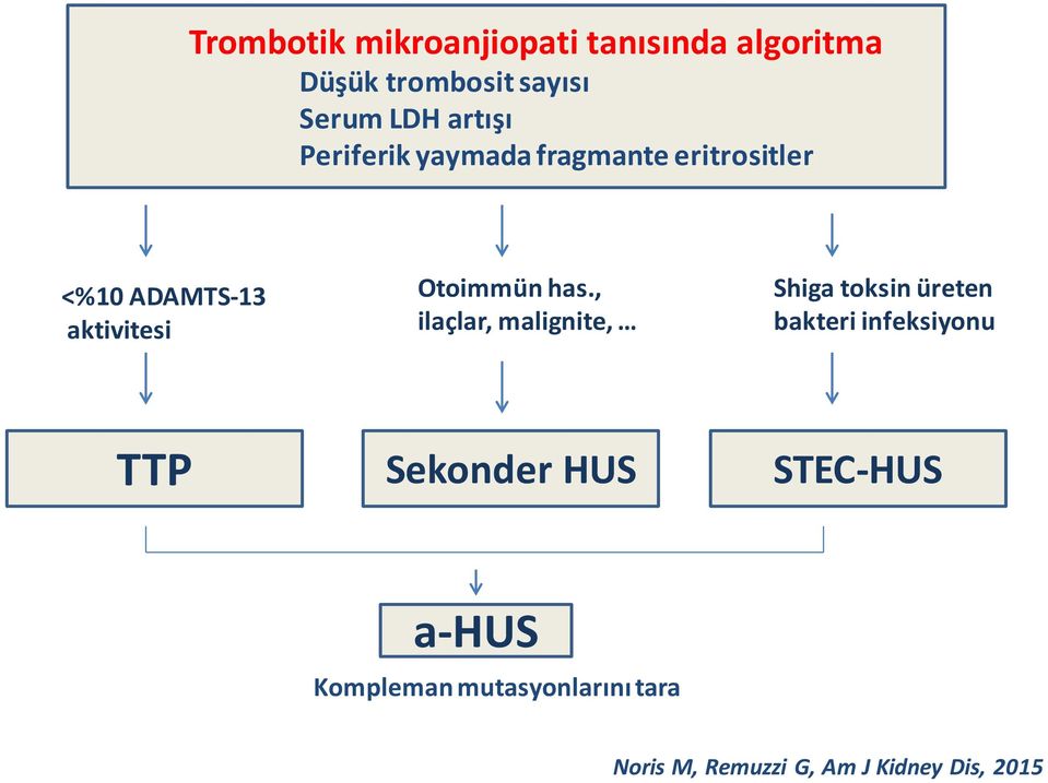 has., ilaçlar, malignite, Shiga toksin üreten bakteri infeksiyonu TTP Sekonder HUS