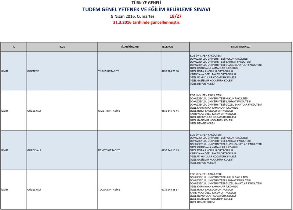 KIRTASİYE 0532 315 73 44 İZMİR GÜZELYALI DEMET