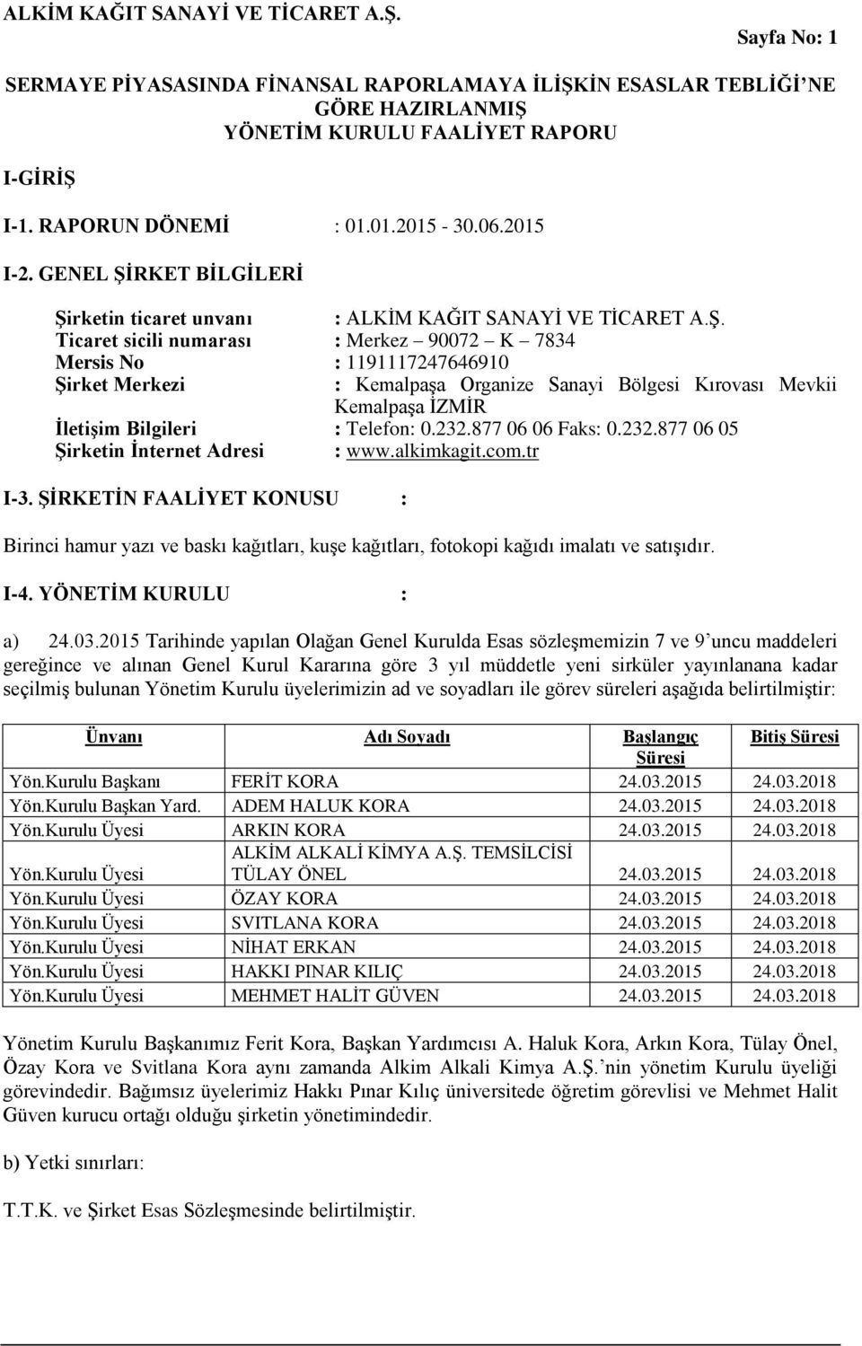 RKET BİLGİLERİ Şi