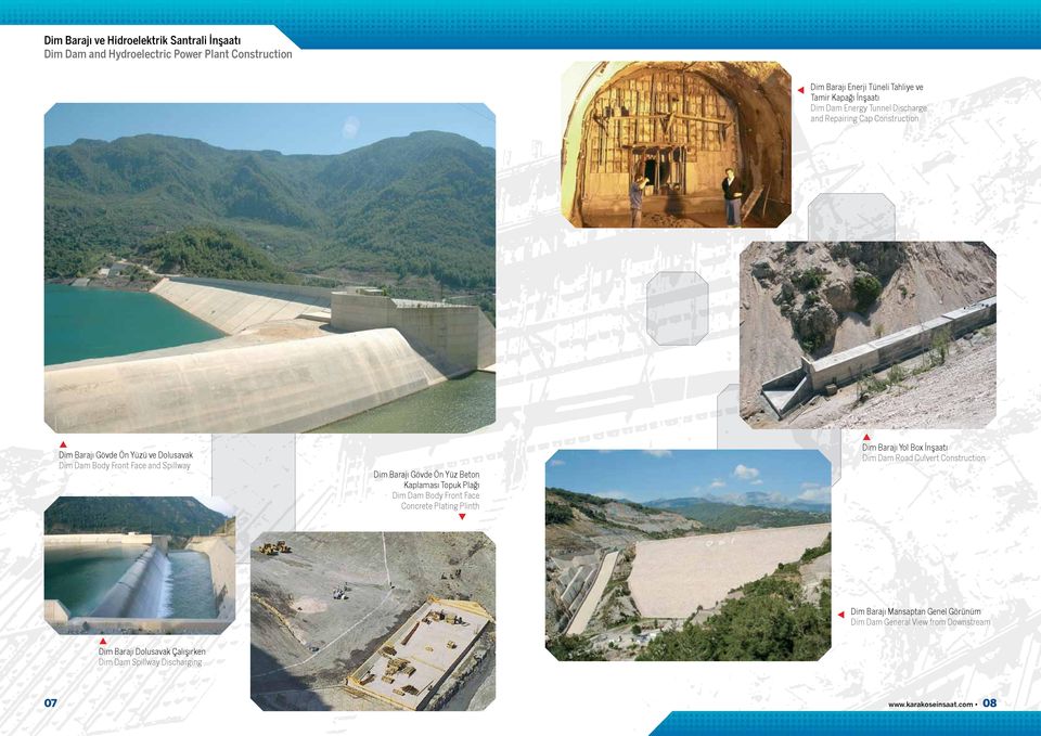 Gövde Ön Yüz Beton Kaplaması Topuk Plağı Dim Dam Body Front Face Concrete Plating Plinth Dim Barajı Yol Box İnşaatı Dim Dam Road Culvert Construction Dim