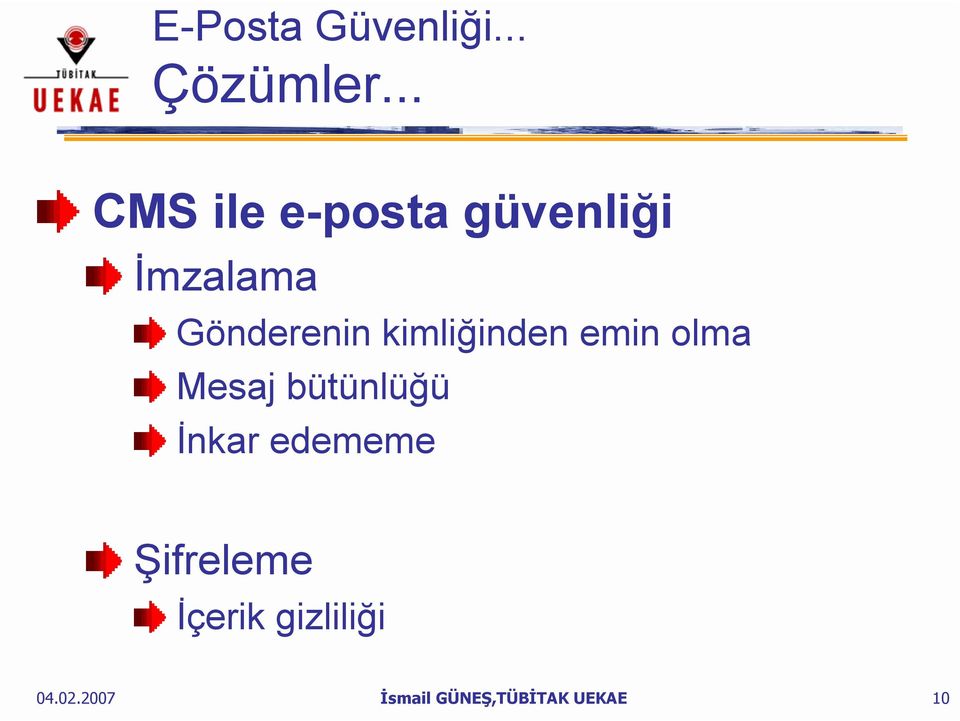 kimliğinden emin olma Mesaj bütünlüğü İnkar