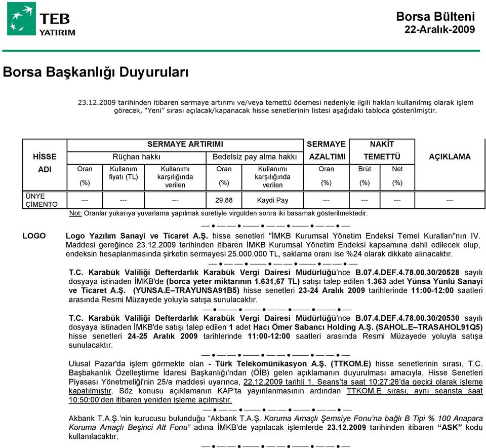 tabloda gösterilmiştir.