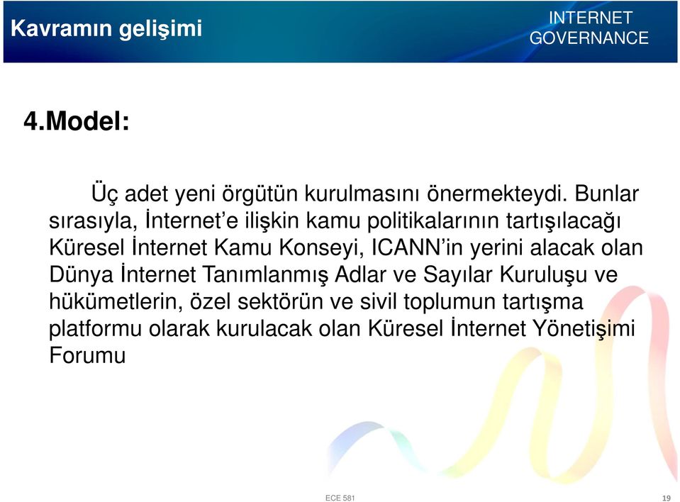 Konseyi, ICANN in yerini alacak olan Dünya İnternet Tanımlanmış Adlar ve Sayılar Kuruluşu ve