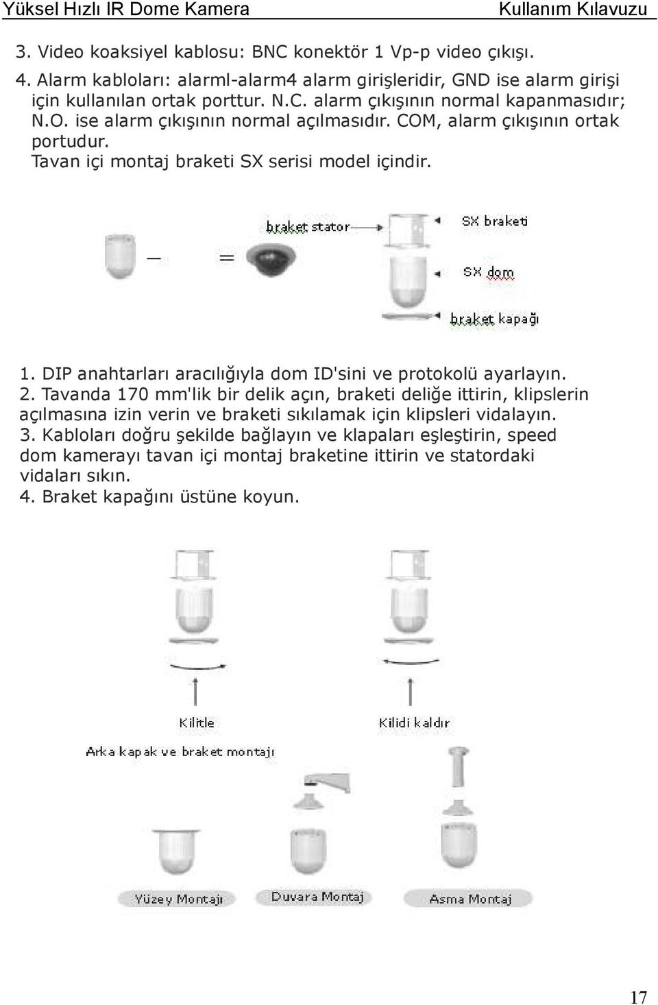 DIP anahtarları aracılığıyla dom ID'sini ve protokolü ayarlayın. 2.