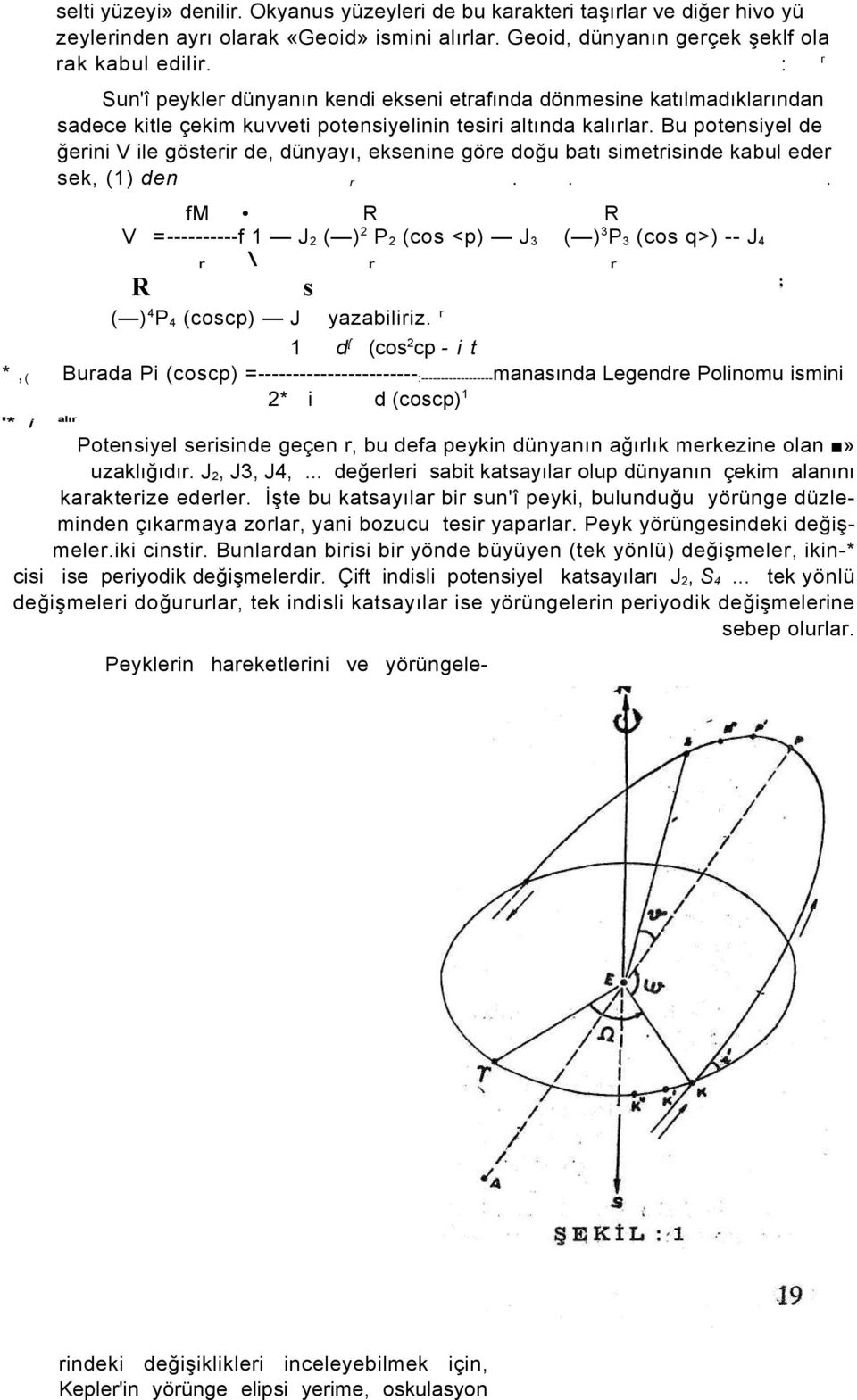 Bu potensiyel de ğerini V ile gösterir de, dünyayı, eksenine göre doğu batı simetrisinde kabul eder sek, (1) den r.