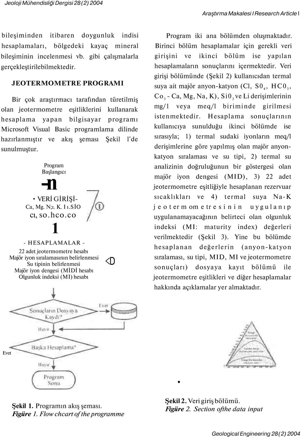 JEOTERMOMETRE PROGRAMI Bir çok araştırmacı tarafından türetilmiş olan jeotermometre eşitliklerini kullanarak hesaplama yapan bilgisayar programı Microsoft Visual Basic programlama dilinde