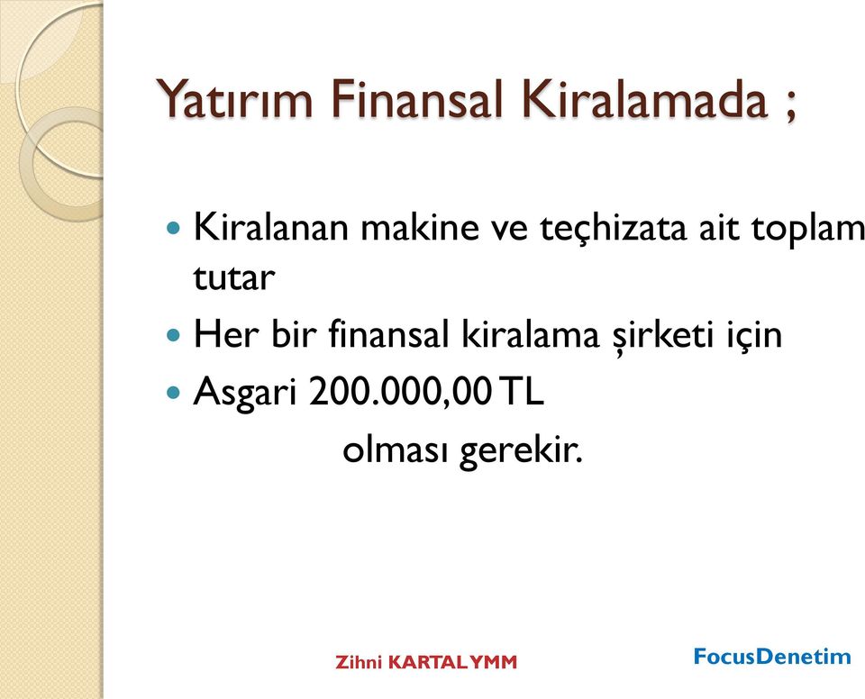 toplam tutar Her bir finansal