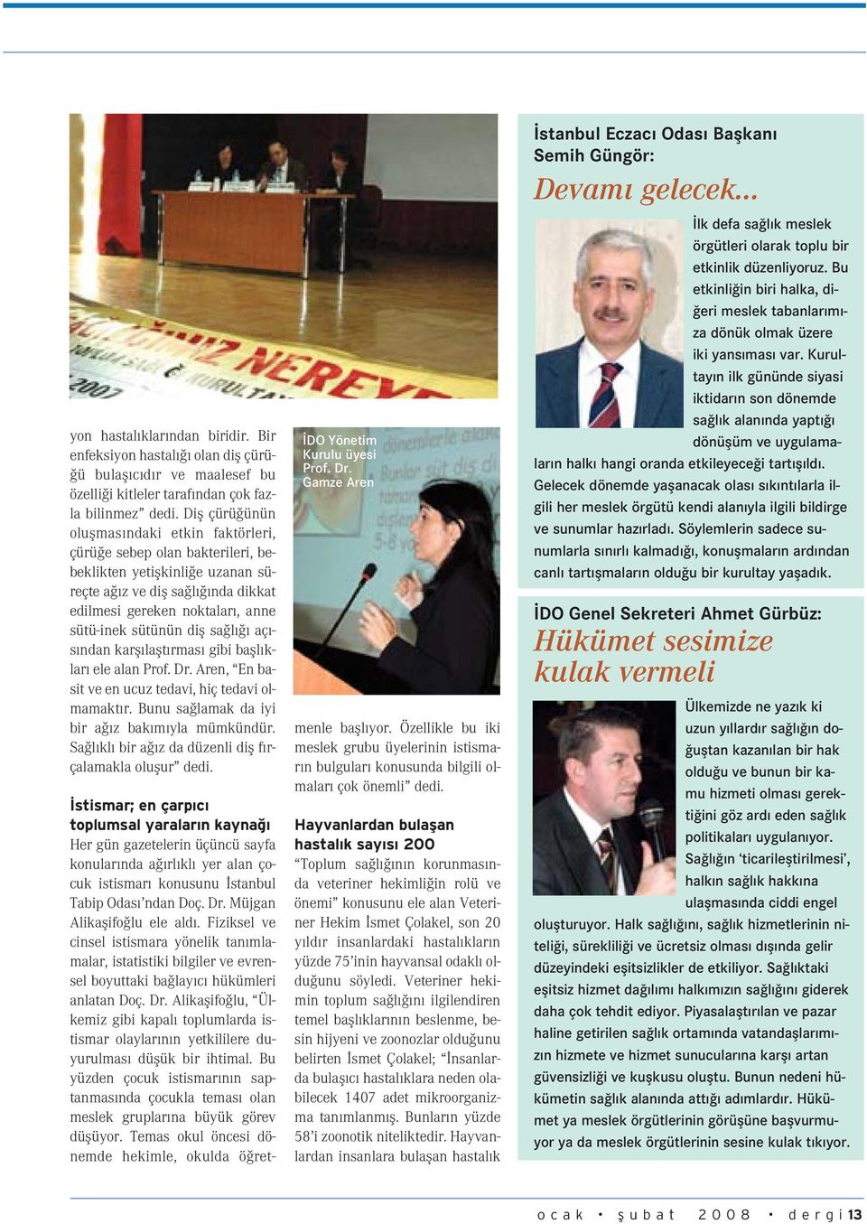 difl sa l aç - s ndan karfl laflt rmas gibi bafll klar ele alan Prof. Dr. Aren, En basit ve en ucuz tedavi, hiç tedavi olmamakt r. Bunu sa lamak da iyi bir a z bak m yla mümkündür.