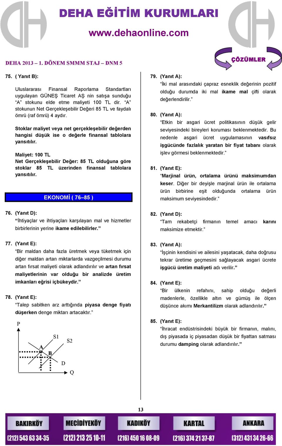 A stokunun Net Gerçekleşebilir Değeri 85 TL ve faydalı ömrü (raf ömrü) 4 aydır. olduğu durumda iki mal ikame mal çifti olarak değerlendirilir. 80.