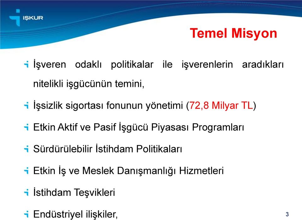 Aktif ve Pasif İşgücü Piyasası Programları Sürdürülebilir İstihdam Politikaları