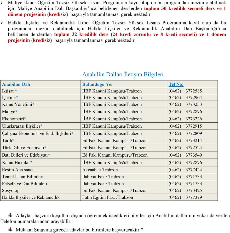 Halkla İlişkiler ve Reklamcılık İkinci Öğretim Tezsiz Programına kayıt olup da bu programdan mezun olabilmek için Halkla İlişkiler ve Reklamcılık Anabilim Dalı Başkanlığı nca belirlenen derslerden