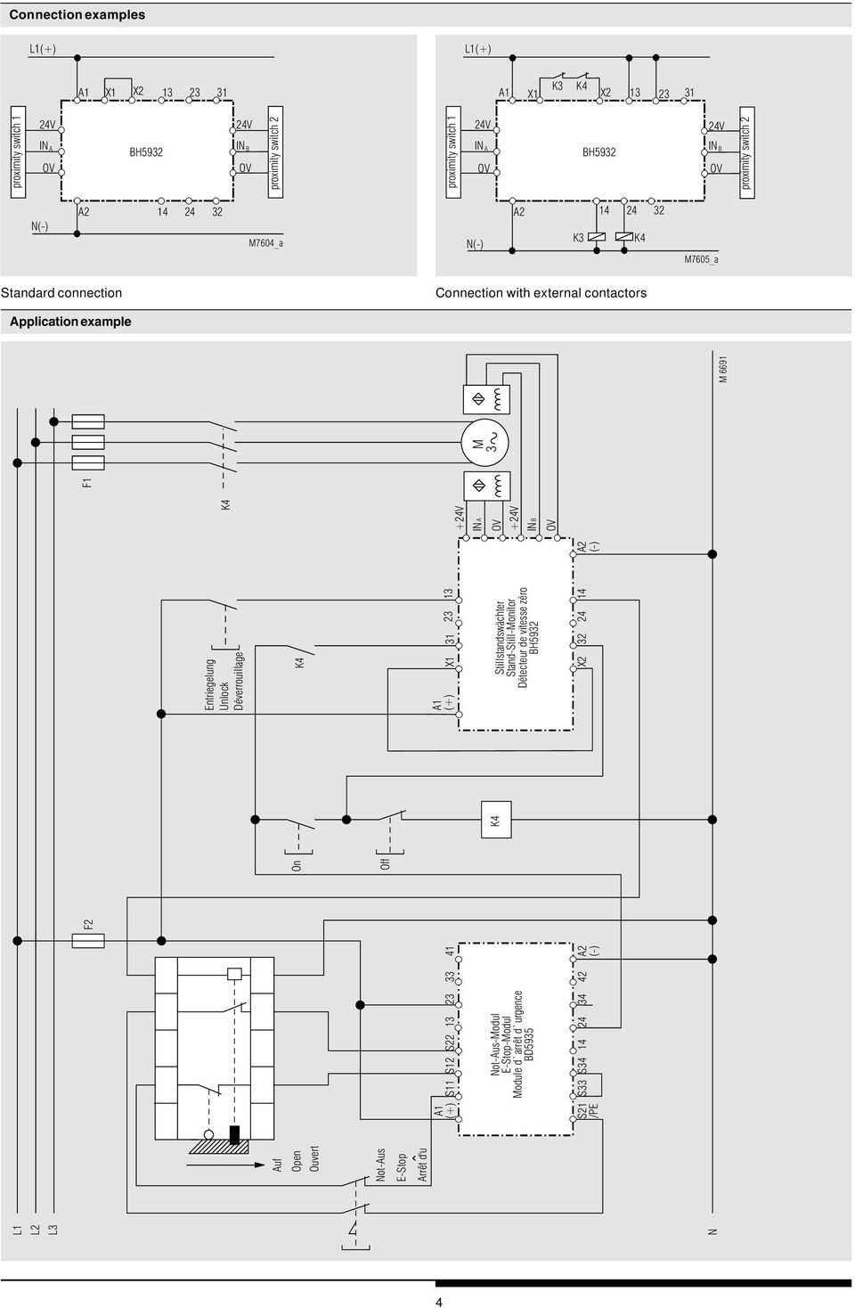 Ulock Déverrouillage O Off (+) X1 13 Stillstadswächter Stad-Still-Moitor Détecteur de vitesse zéro H59 X2 14 (-) F2 (+) S11 S12 S22