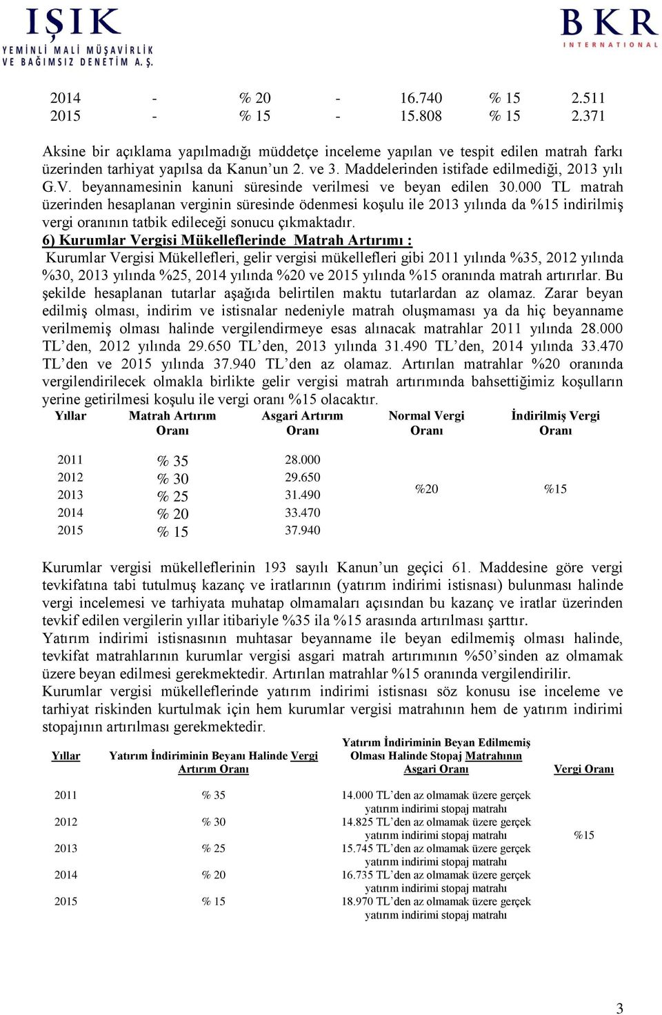 000 TL matrah üzerinden hesaplanan verginin süresinde ödenmesi koşulu ile 2013 yılında da %15 indirilmiş vergi oranının tatbik edileceği sonucu çıkmaktadır.