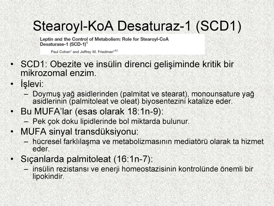 Bu MUFA lar (esas olarak 18:1n-9): Pek çok doku lipidlerinde bol miktarda bulunur.