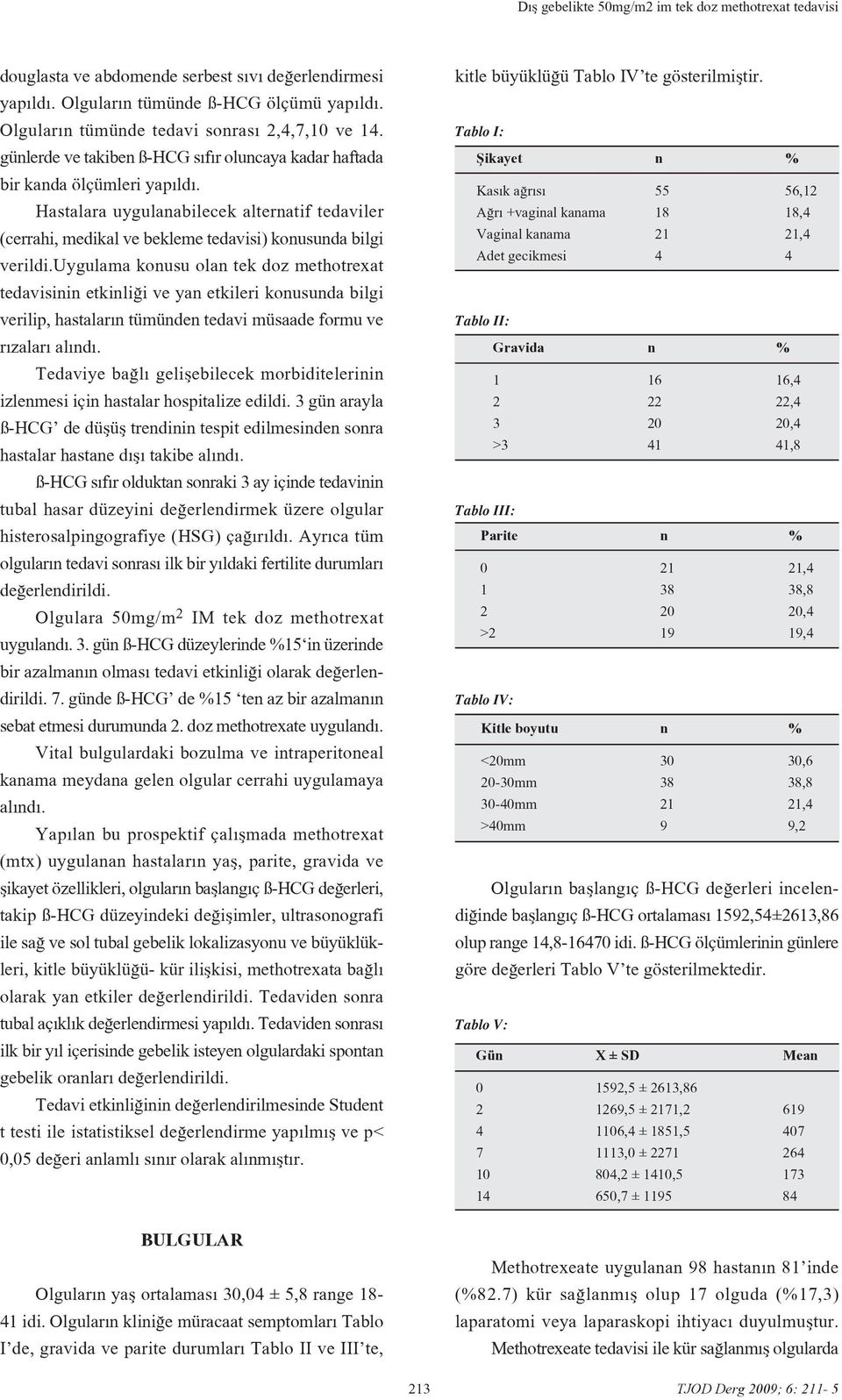 uygulama konusu olan tek doz methotrexat tedavisinin etkinli i ve yan etkileri konusunda bilgi verilip, hastalar n tümünden tedavi müsaade formu ve r zalar al nd.