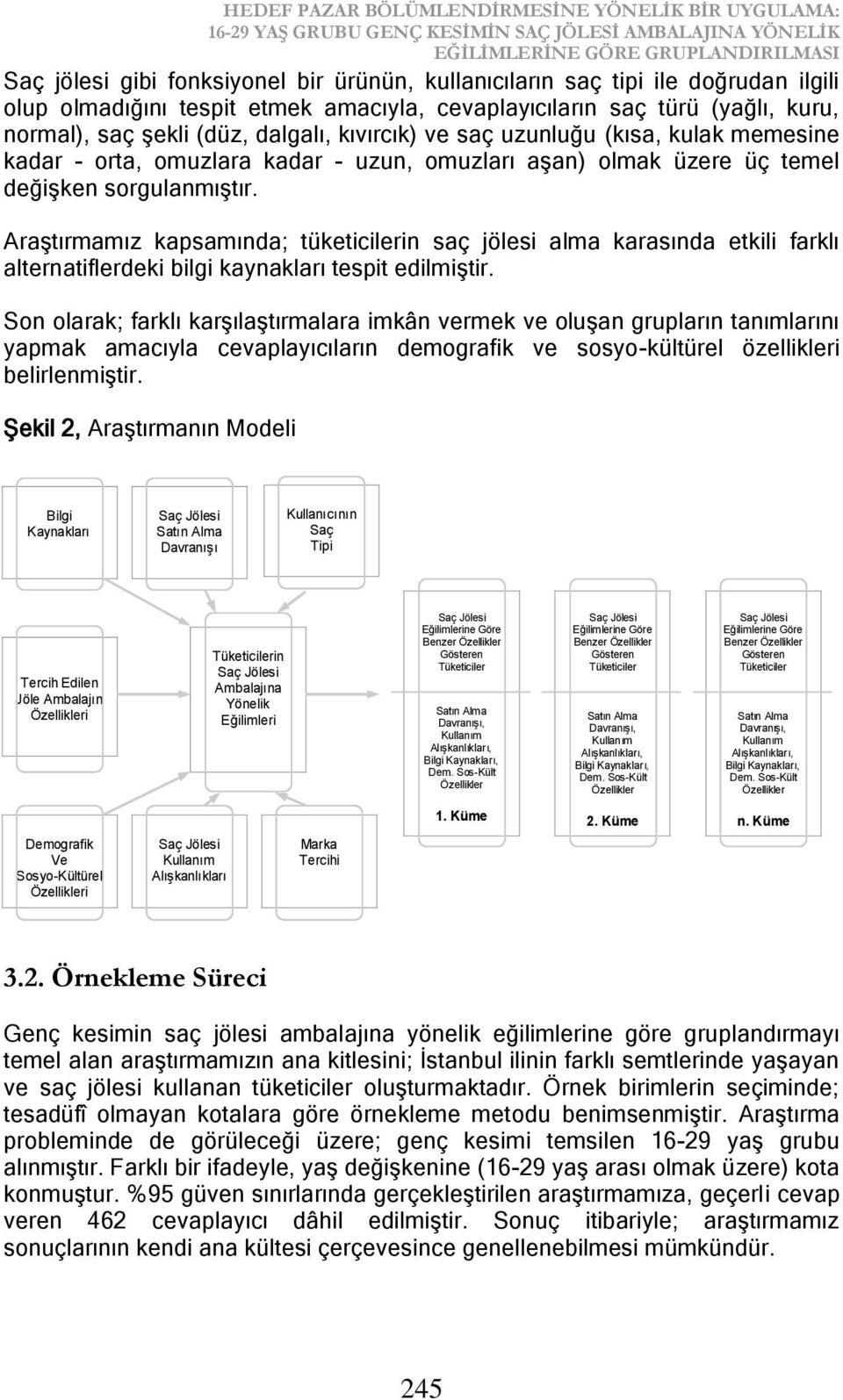 omuzları aşan) olmak üzere üç temel değişken sorgulanmıştır. Araştırmamız kapsamında; tüketicilerin saç jölesi alma karasında etkili farklı alternatiflerdeki bilgi kaynakları tespit edilmiştir.