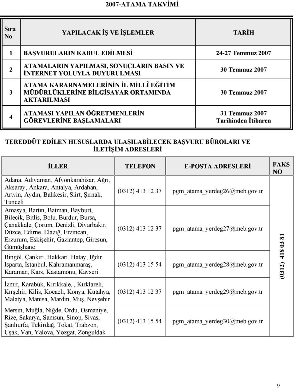 TEREDDÜT EDİLEN HUSUSLARDA ULAŞILABİLECEK BAŞVURU BÜROLARI VE İLETİŞİM ADRESLERİ İLLER TELEFON E-POSTA ADRESLERİ FAKS NO Adana, Adıyaman, Afyonkarahisar, Ağrı, Aksaray, Ankara, Antalya, Ardahan,