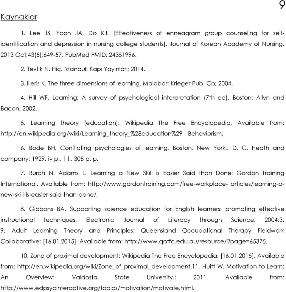 Learning: A survey of psychological interpretation (7th ed). Boston: Allyn and Bacon; 2002. 5. Learning theory (education): Wikipedia The Free Encyclopedia. Available from: http://en.wikipedia.