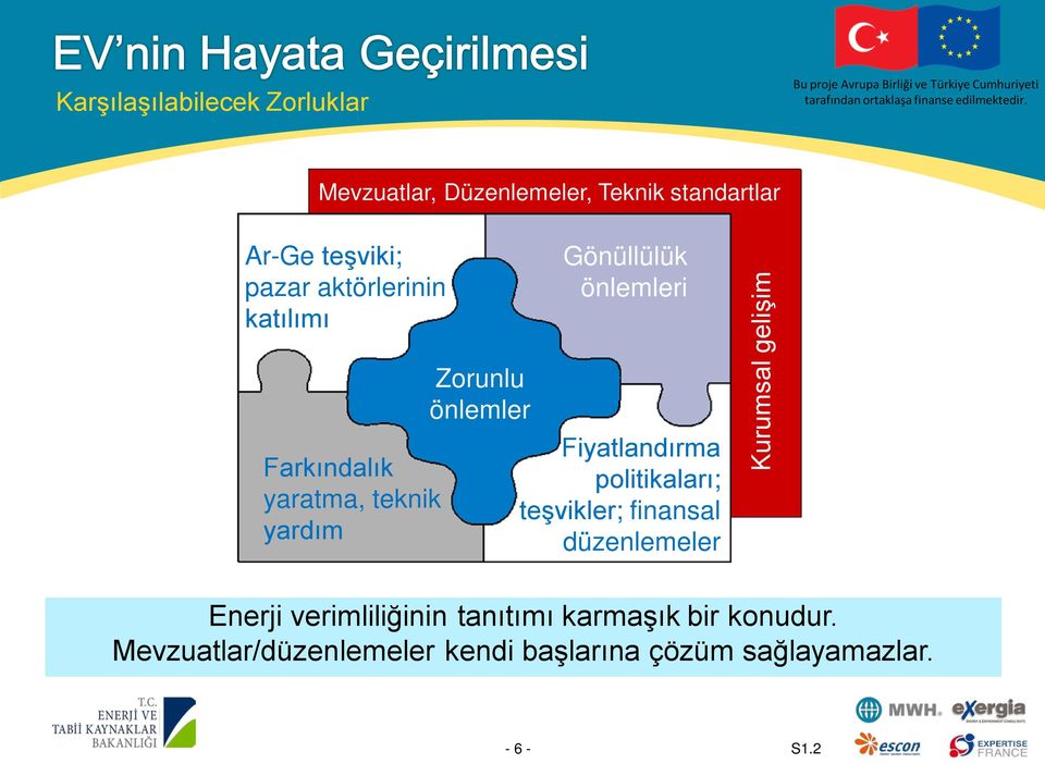 Fiyatlandırma politikaları; teşvikler; finansal düzenlemeler Kurumsal gelişim Enerji