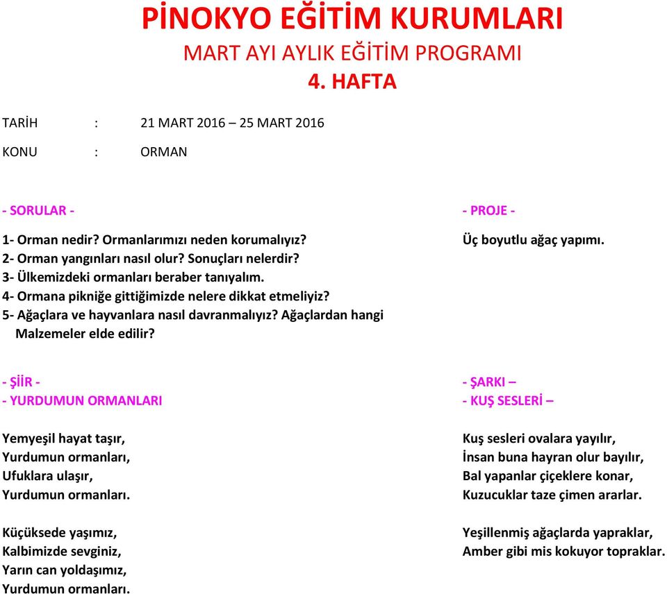 - YURDUMUN ORMANLARI - KUŞ SESLERİ Yemyeşil hayat taşır, Yurdumun ormanları, Ufuklara ulaşır, Yurdumun ormanları.