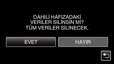 Menü Ayarları SD KARTI FORMATLA SD kart üzerindeki tüm dosyaları siler. Ayar Ayrıntılar DOSYA SD kart üzerindeki tüm dosyaları siler.