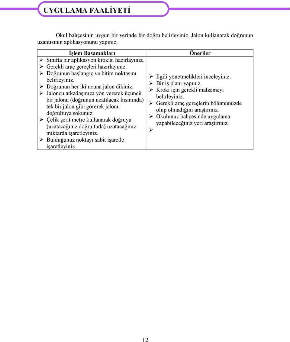 Jalncu arkadaşınıza yön vererek üçüncü bir jalnu (dğrunun uzatılacak kısmında) tek bir jaln gibi görerek jalnu dğrultuya skunuz.