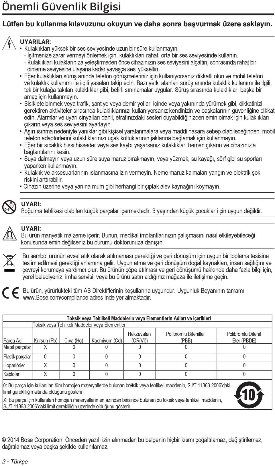 - Kulaklıkları kulaklarınıza yeleştirmeden önce cihazınızın ses seviyesini alçaltın, sonrasında rahat bir dinleme seviyesine ulaşana kadar yavaşça sesi yükseltin.