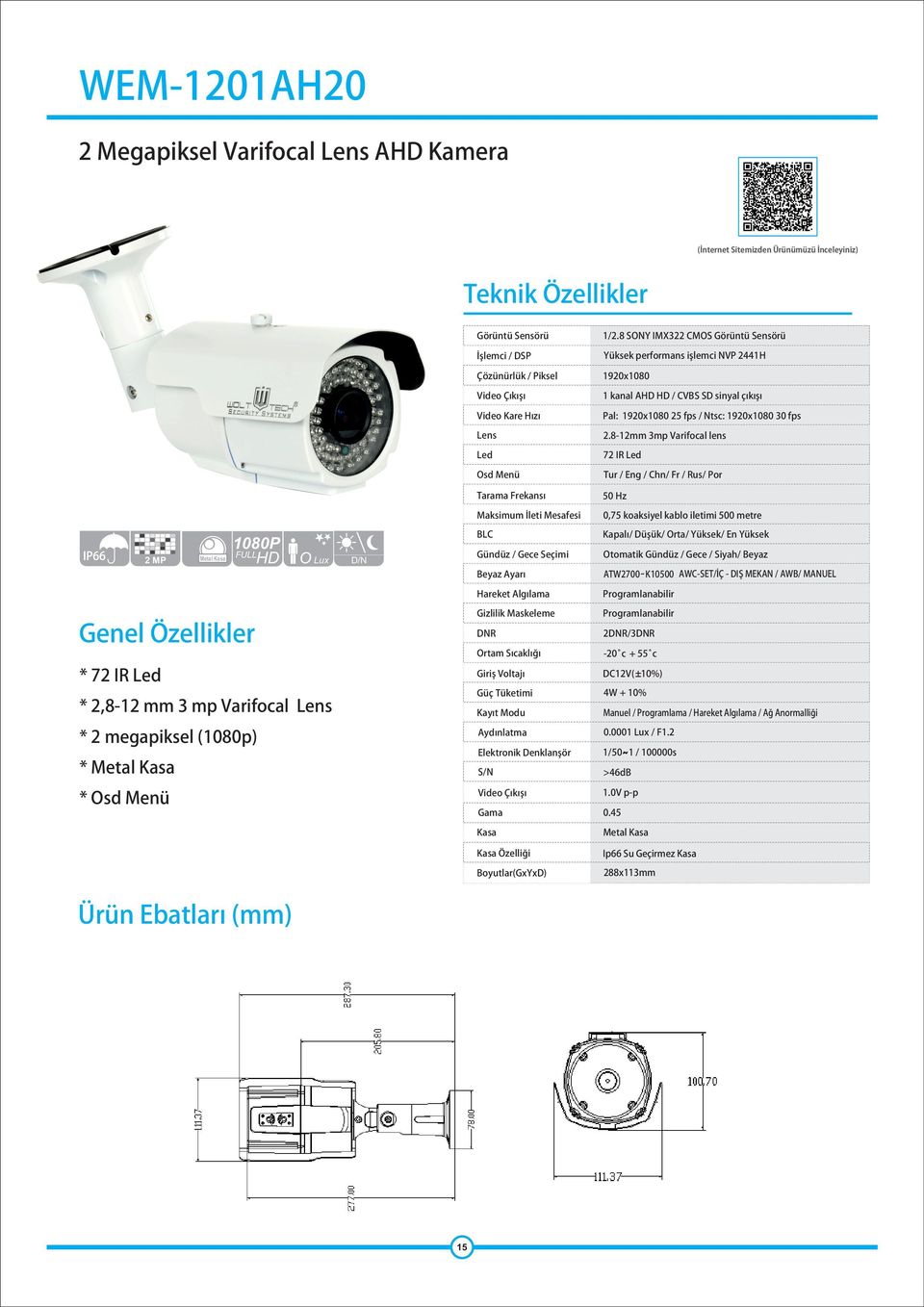 8SONYIMX322CMOS Pal:25fps/Ntsc:30fps 2.