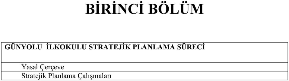 PLANLAMA SÜRECİ Yasal