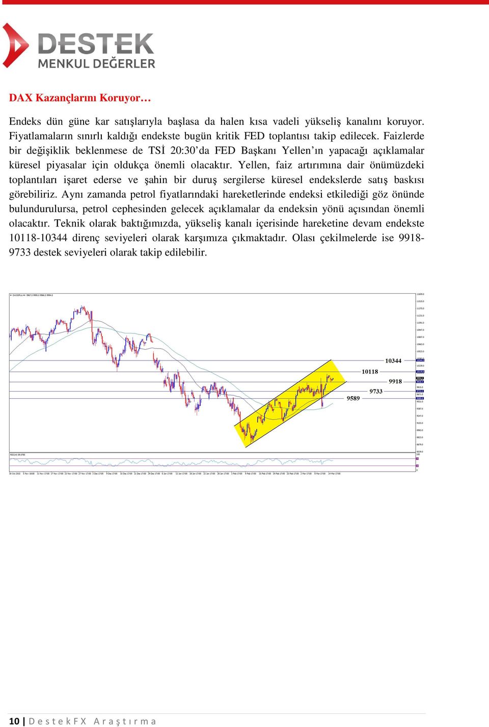 Yellen, faiz artırımına dair önümüzdeki toplantıları işaret ederse ve şahin bir duruş sergilerse küresel endekslerde satış baskısı görebiliriz.